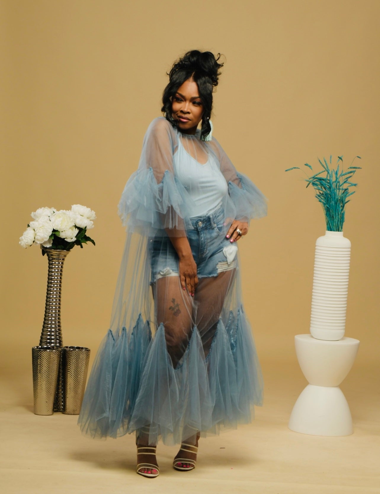 Tulle in Pretty Sheer Dress