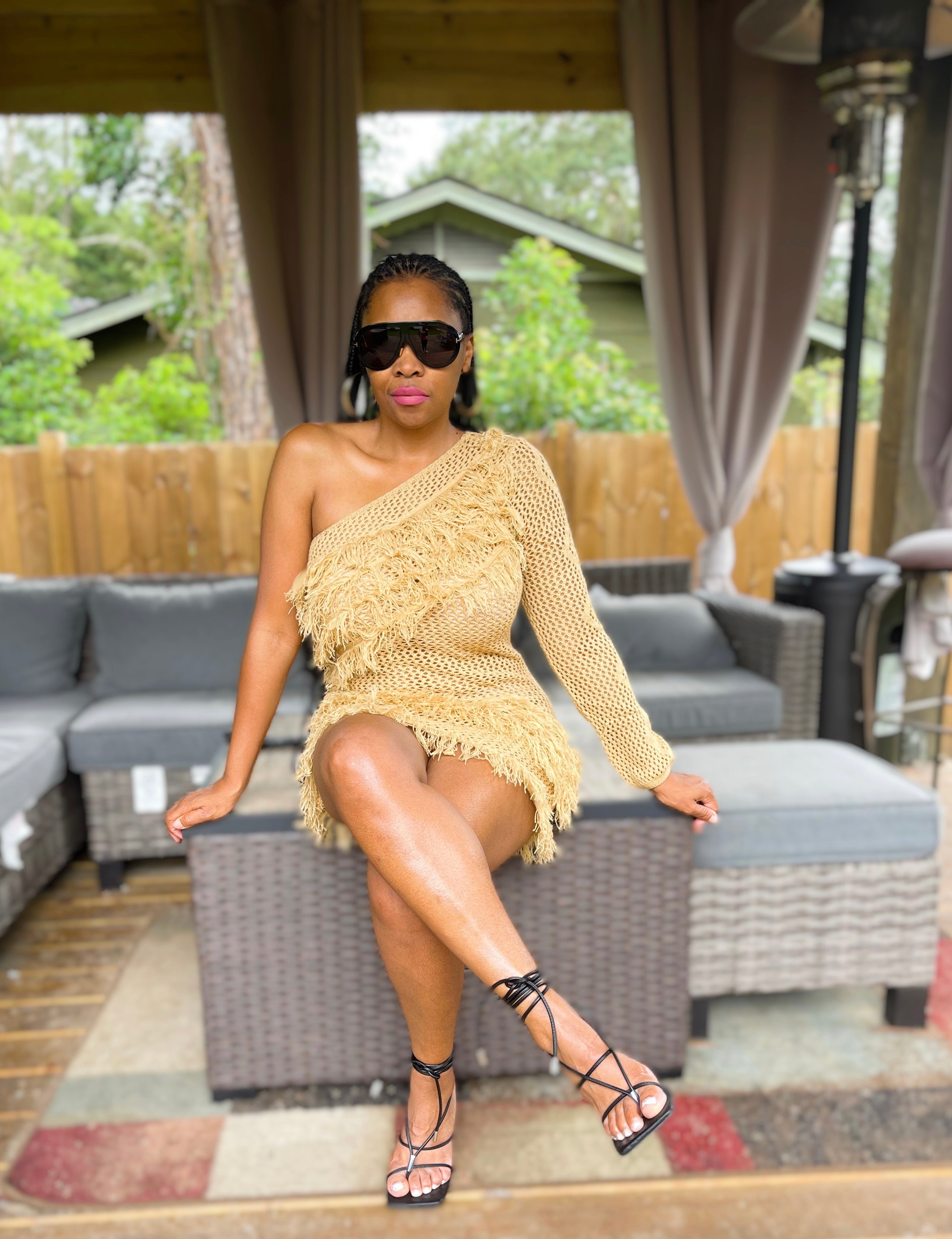 Shake It Shingle Tan Dress